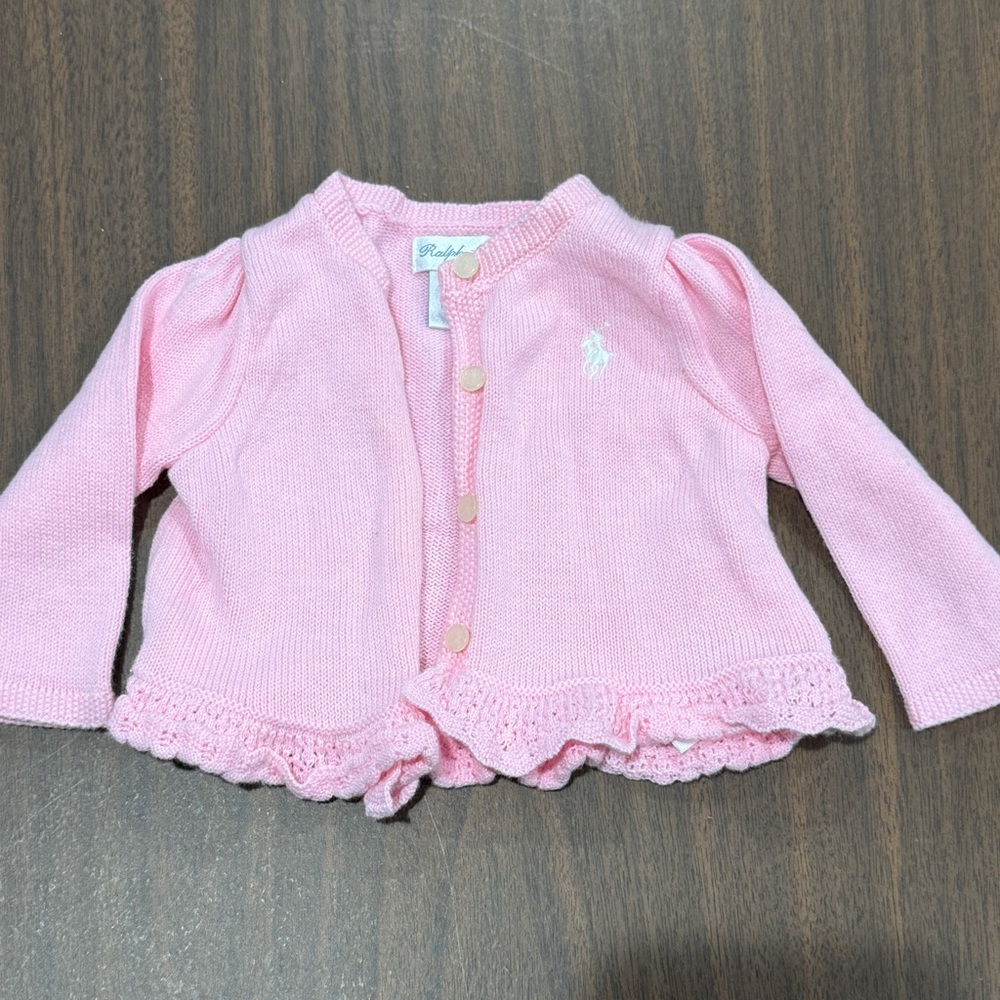 Ralph Lauren Pink Baby Infant Cardigan
